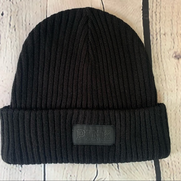 PINK Victoria's Secret Accessories - NWOT Pink Victoria’s Secret Women’s Black Winter Hat Beanie